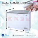 Stainless Steel Solid Door Chest Freezer