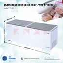 Stainless Steel Solid Door Chest Freezer