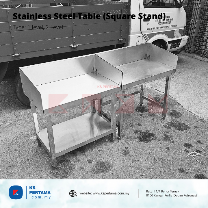 Stainless Steel Bench Table (Square Stand)
