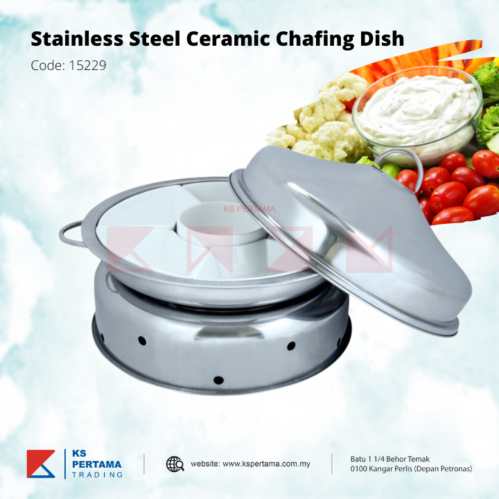 Stainless Steel Kenduri Ceramic Bowl Chafing Dish