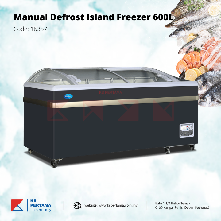 Glass Freezer Island Manual Defrost