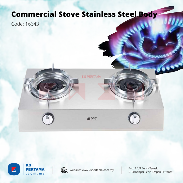 Table Top 1/2 Burner Commercial Stainless Steel