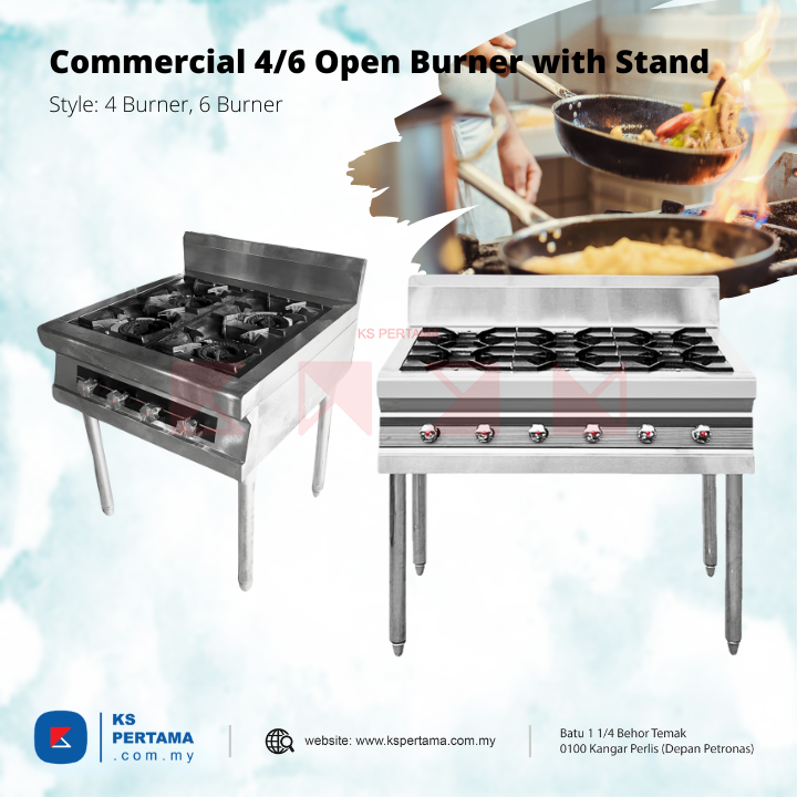 Open Range - Commercial 4 /6 Burner with Stand - Economy