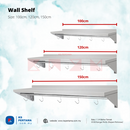 Wall Shelf Stainless Steel with Hook