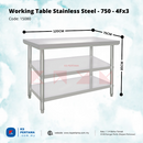 Working Table Stainless Steel - 750 / M