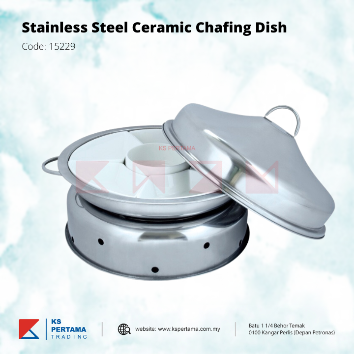 Stainless Steel Kenduri Ceramic Bowl Chafing Dish