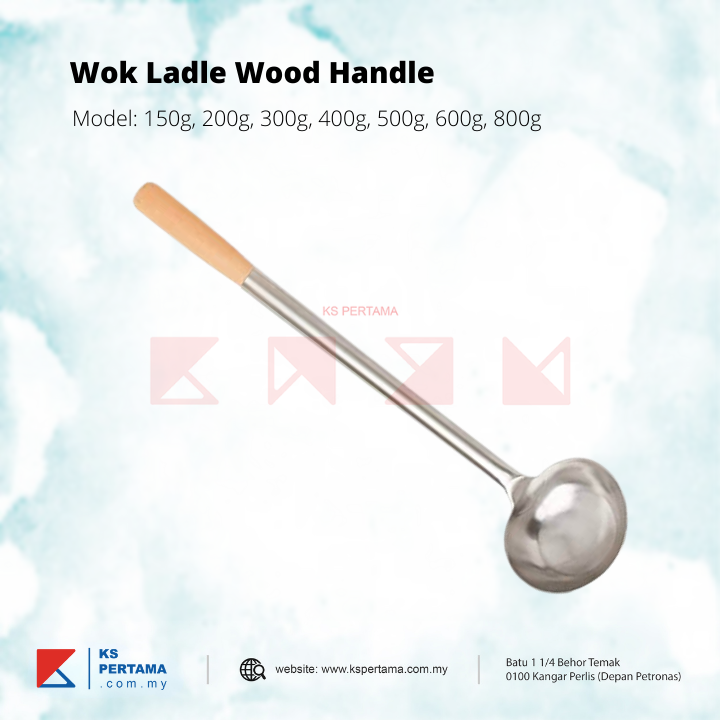 Stainless Steel Oil Ladle Wood Handle