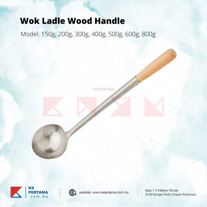 Stainless Steel Oil Ladle Wood Handle