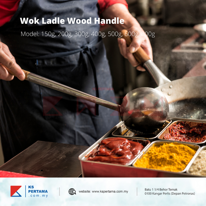 Stainless Steel Oil Ladle Wood Handle