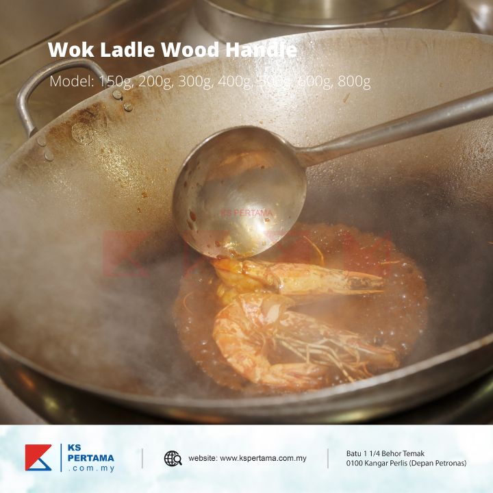 Stainless Steel Oil Ladle Wood Handle