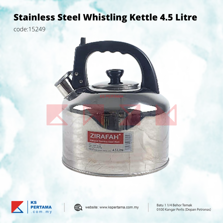 Stainless Steel Whistling Kettle 4.5 Litre