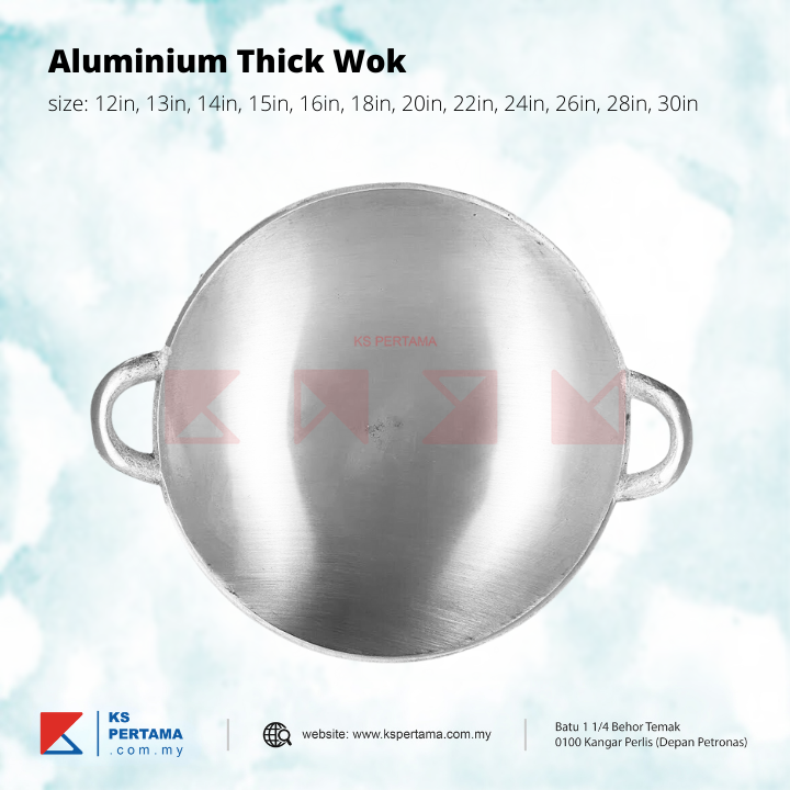 Aluminium Thick Wok Double Handle