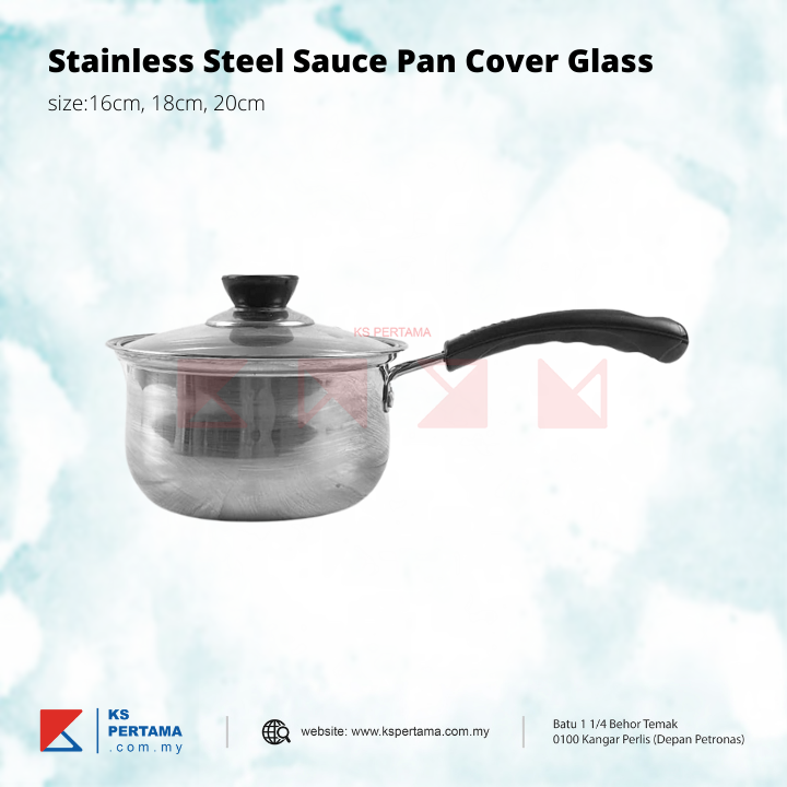Stainless Steel Sauce Pan with Glass Cover