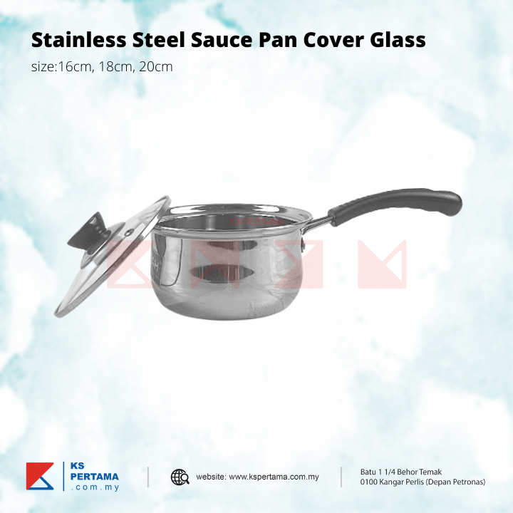 Stainless Steel Sauce Pan with Glass Cover