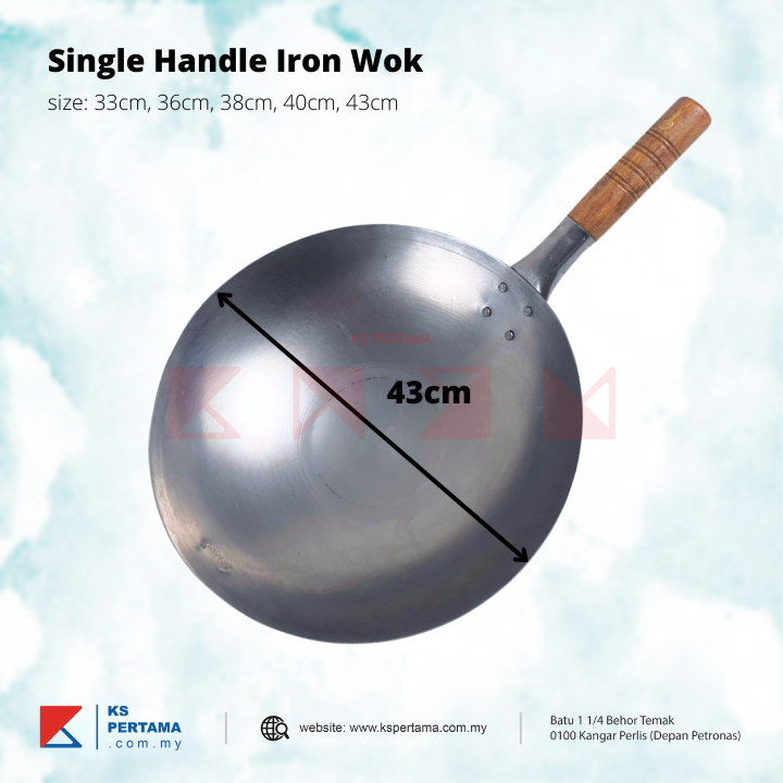 Deep Shape Single Handle Iron Wok