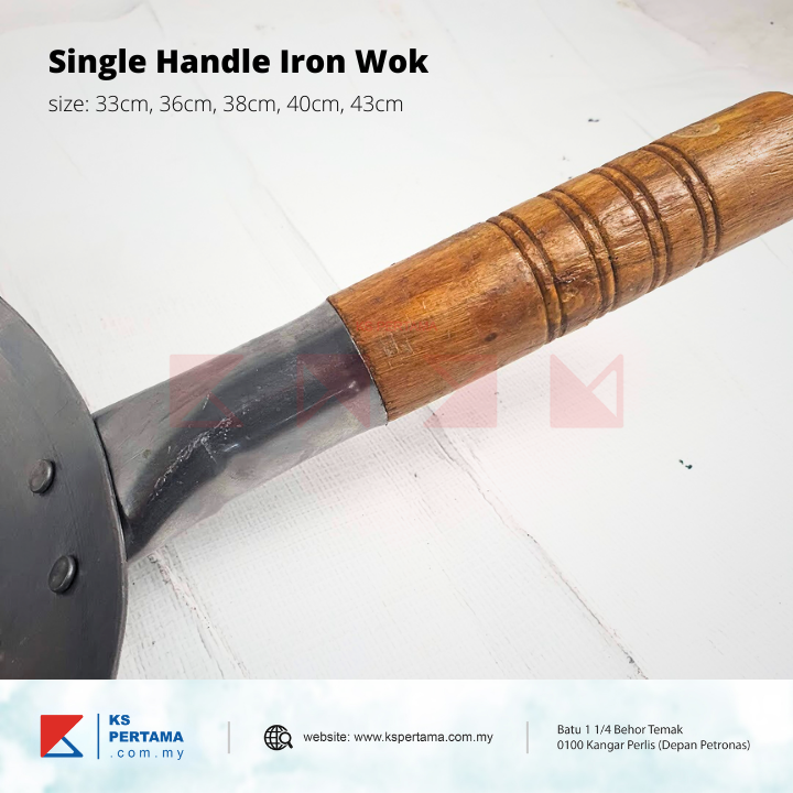 Deep Shape Single Handle Iron Wok