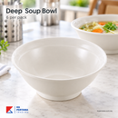 Deep Soup Bowl / (6 / Pack) / GWARE shown in a restaurant dining setting; food and other tableware are styling props