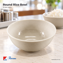 Rice Bowl / Round / (12 / Pack) shown in a restaurant dining setting; food and other tableware are styling props