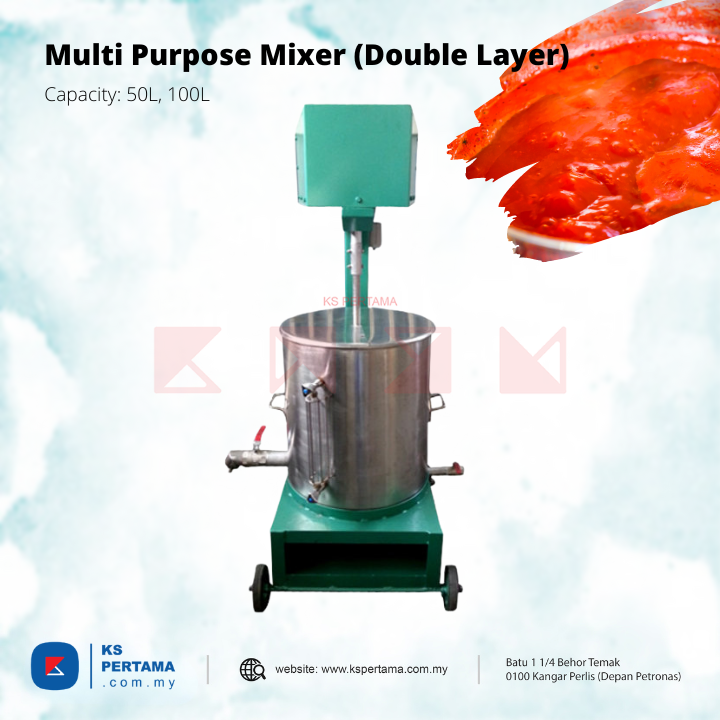 Multi Purpose Cooker Mixer 1HP Double Layer 50L