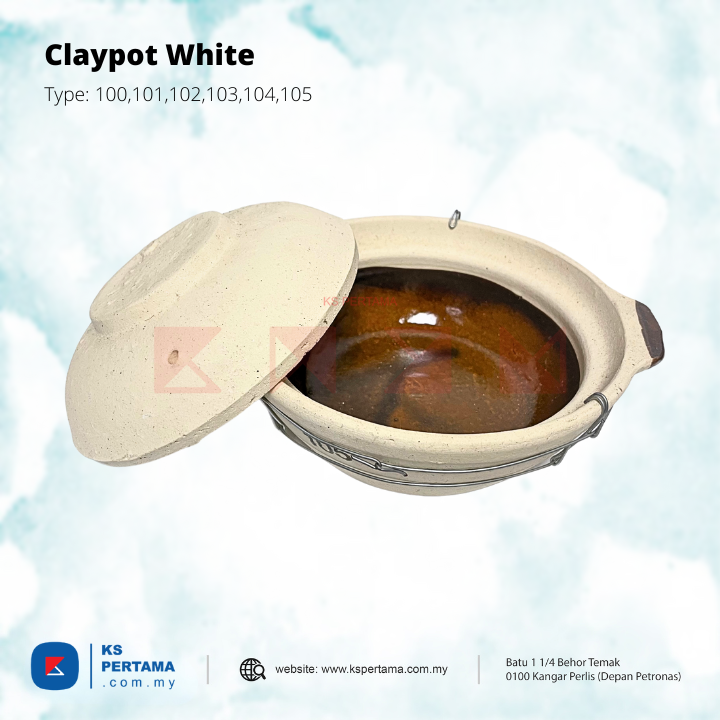 Claypot with Double Handle ( White)