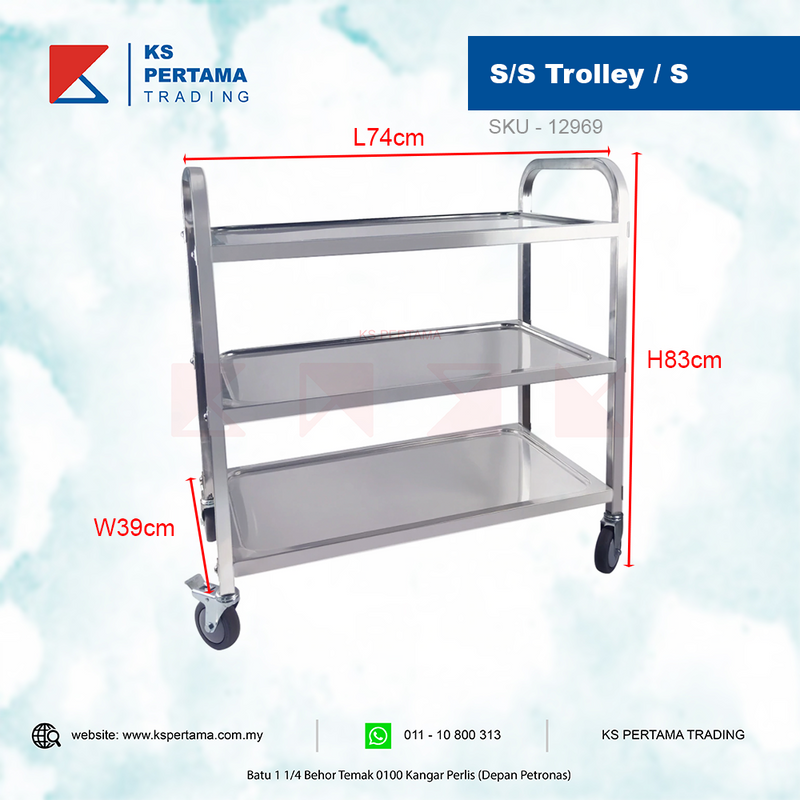 Stainless Steel Trolley Dining Cart