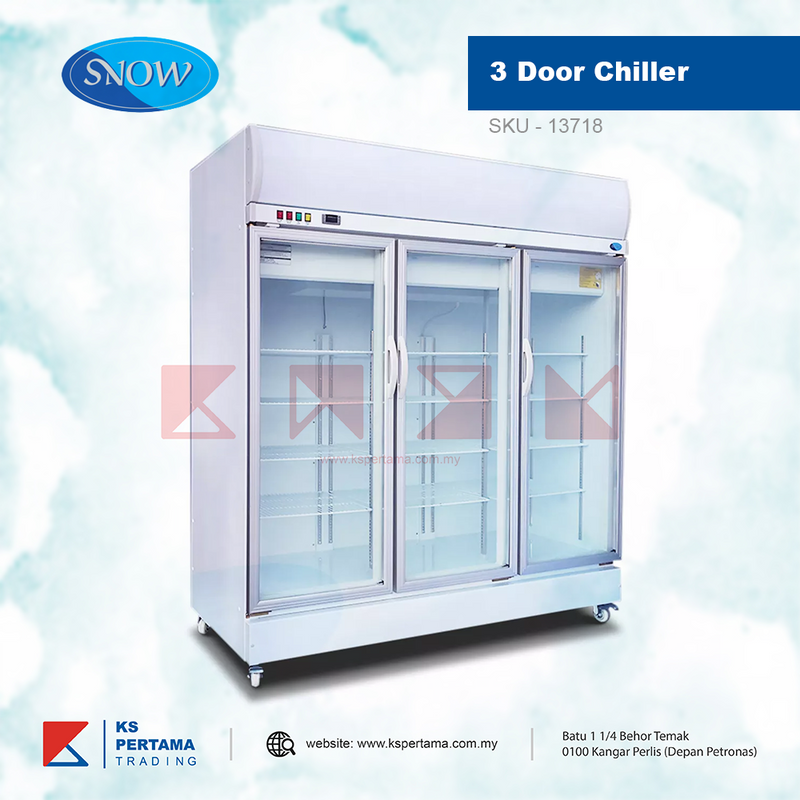 Chiller 3 Door Glass Display / Snow