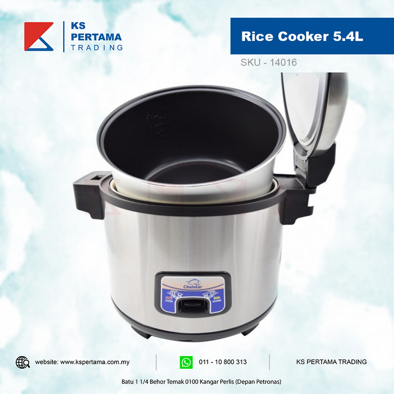 Stainless Steel Electric Rice Cooker 5.4L / Chelstar