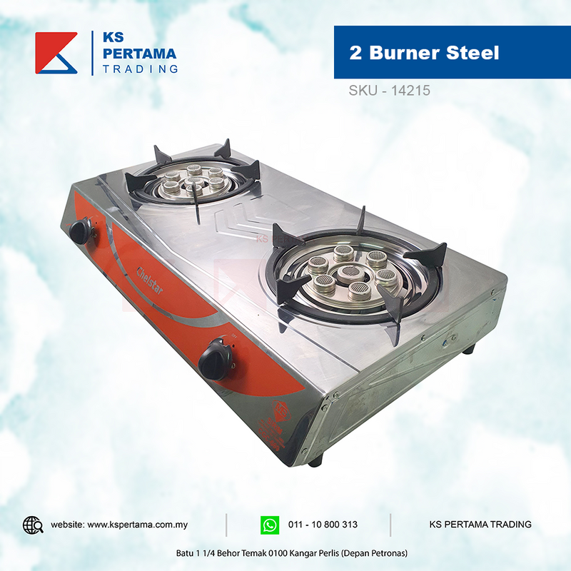 Table Top 2 Burner Pressure Low - Stainless Steel Body