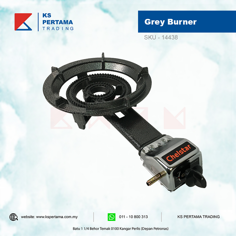 Grey Burner Auto C/I Gas Stove