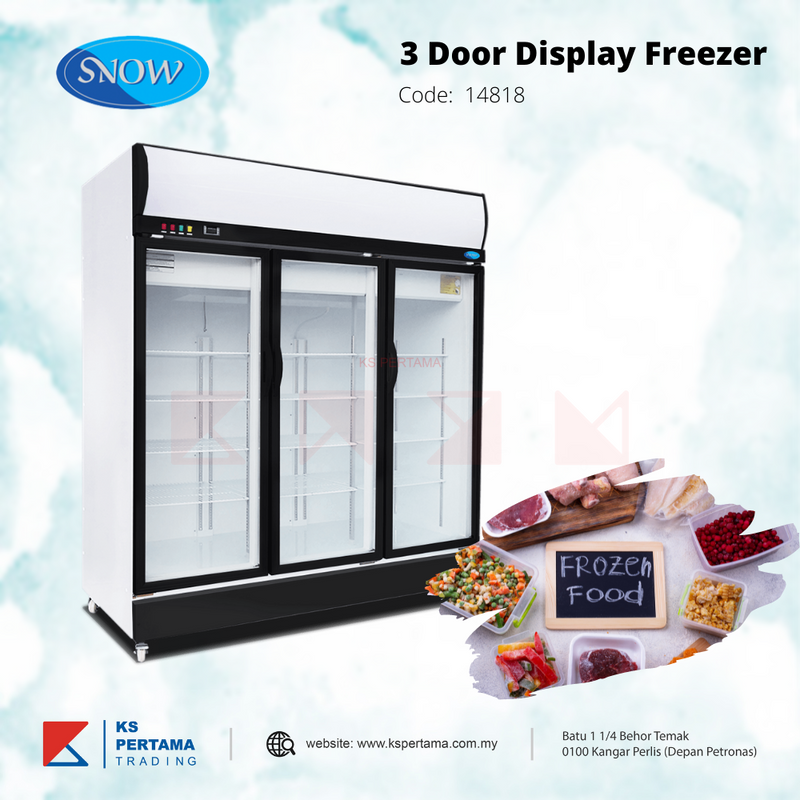 3 Door Glass Display Freezer