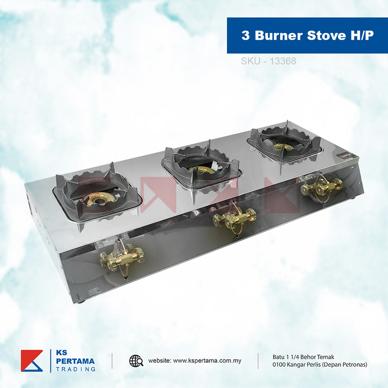 Table Top 3 Burner High Pressure Commercial Stove