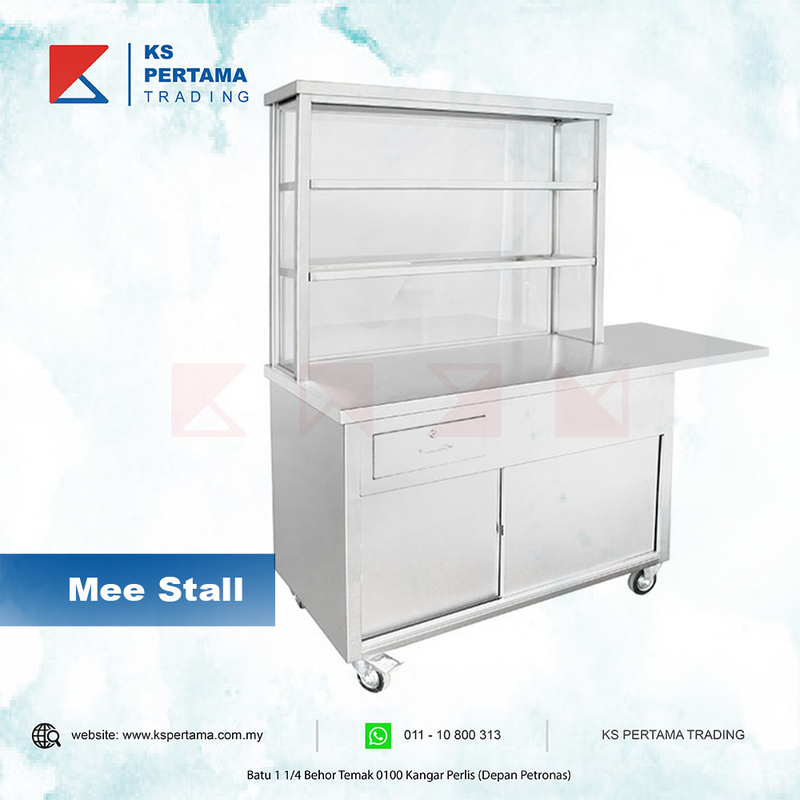 42in Mee Stall 2 shelf with Glass Display + 18in Shelf