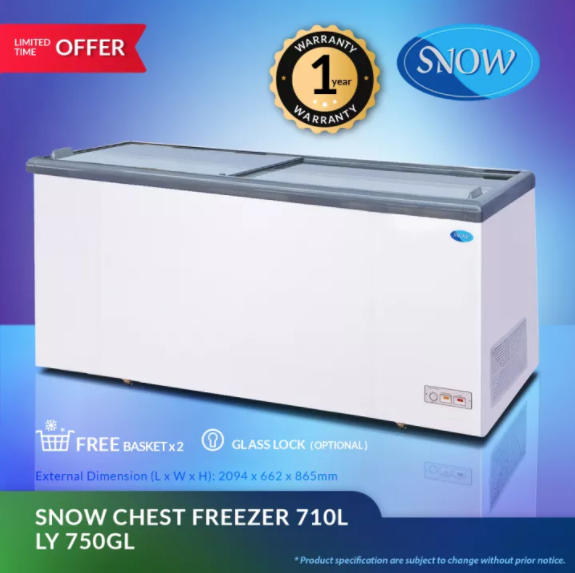 Freezer Glass / Flat Sliding / Snow