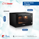 Oven - Electric Oven 3 Heater 100LT / TBK