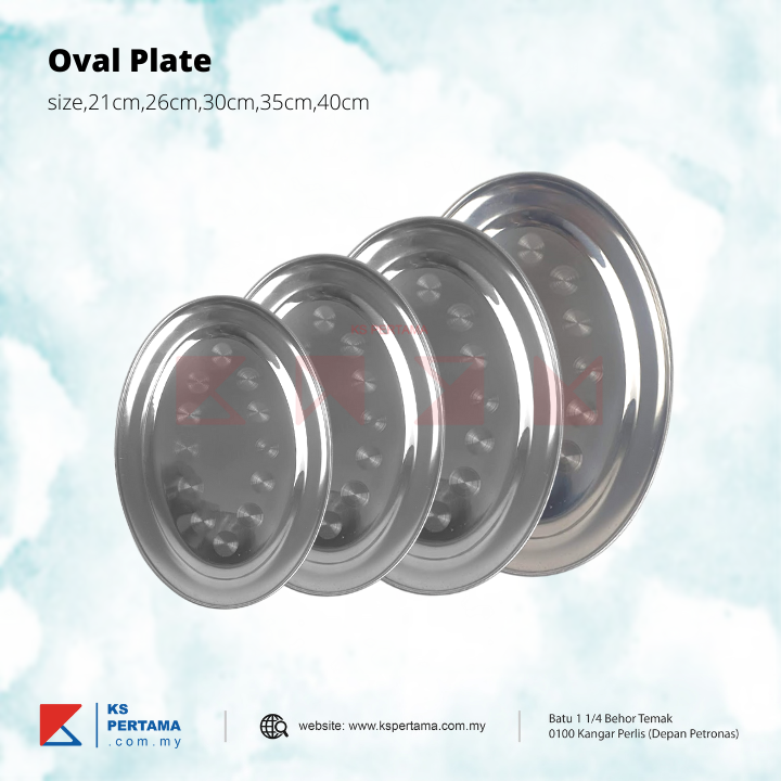 Stainless Steel Oval Plate