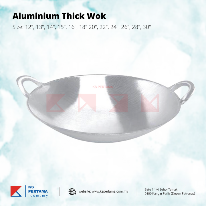 Aluminium Thick Wok Double Handle